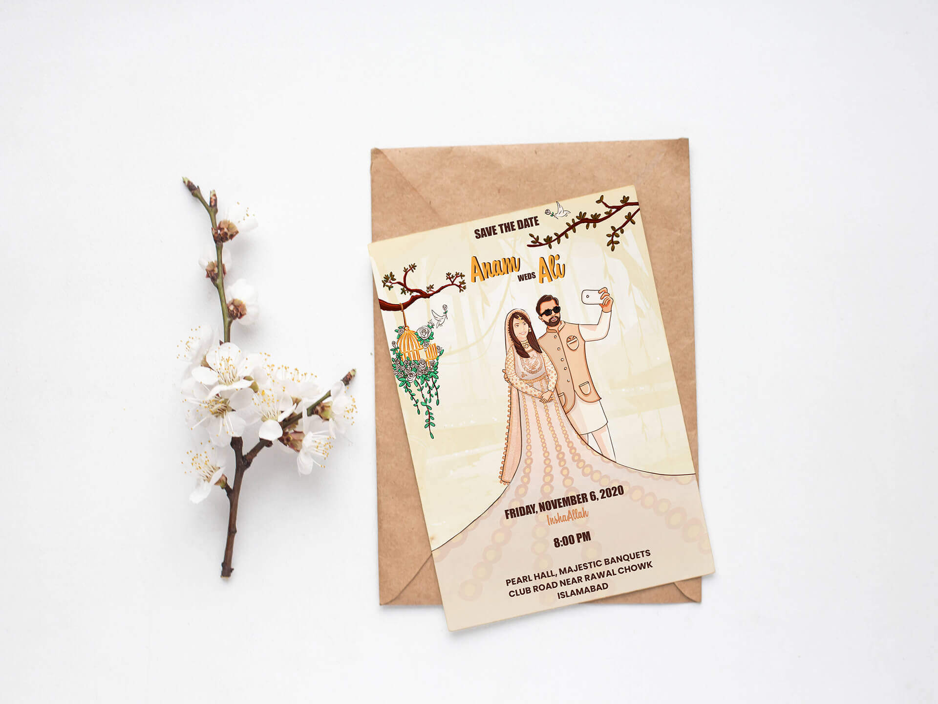 Wedding Card Illustration